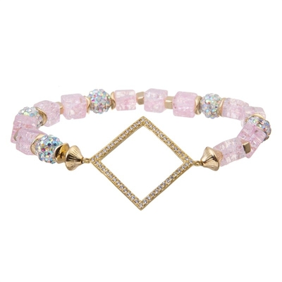 Il braccialetto accatastabile di multi strato rosa brillante di stile di Boho ha messo 6,5&quot; per le donne