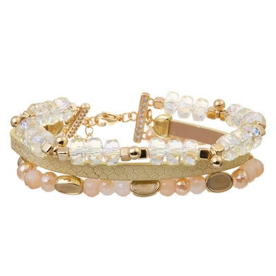 Crystal Beaded bianco 6,5&quot; braccialetto in rilievo regolabile ha messo il regalo per lei