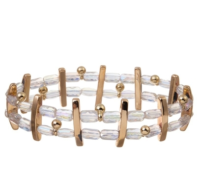 Braccialetto accatastabile fatto a mano Mini Glass Seed Bead Stretchy Crystal Dainty