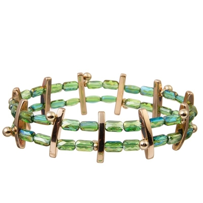 Perla di vetro verde fatta a mano Crystal Dainty Bracelet Stackable elastico del seme