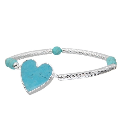 Regalo a forma di di salute mentale del turchese di ansia di sollievo del braccialetto del cuore naturale di amore