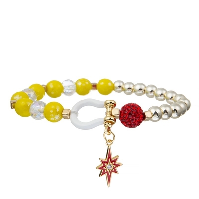 Il vetro giallo ha bordato l'impilamento del filo di nylon elastico unisex dei braccialetti