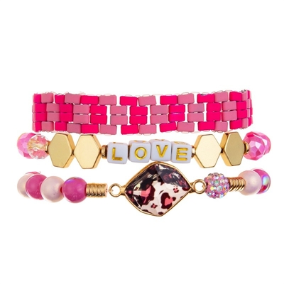 Regalo fatto a mano di Crystal Beads Stretchy Bracelet Stackable della stampa del leopardo