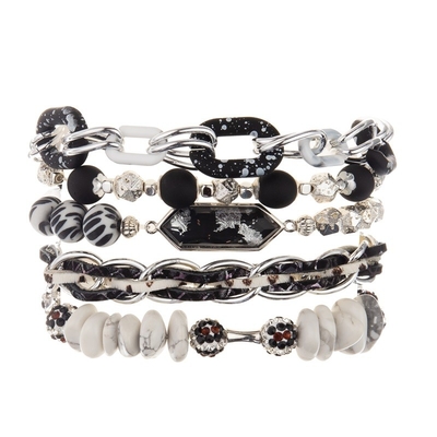 L'ematite placcata nastro borda i braccialetti con stagnola d'argento Crystal Charm