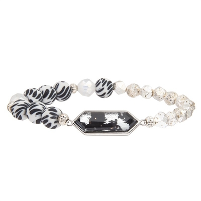 L'ematite placcata nastro borda i braccialetti con stagnola d'argento Crystal Charm