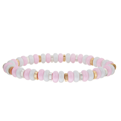 La pietra preziosa della spiaggia di Amazonite fatta a mano pavimenta le perle che i braccialetti allungano regolabile multicolore
